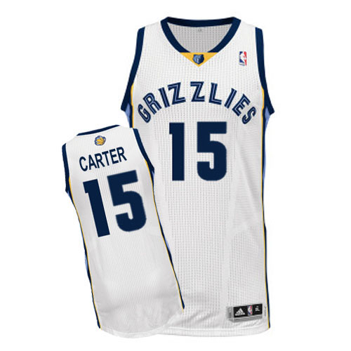 Men's  Memphis Grizzlies #15 Vince Carter Home White Jersey